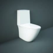Sanitario WC Moderno Monoblocco senza Brida con Sedile Ammortizzato - Bianco Lucido - Hudson Reed x RAK Sensation