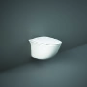 Sanitario WC Moderno Sospeso senza Brida con Sedile Ammortizzato - Bianco Lucido - Hudson Reed x RAK Sensation