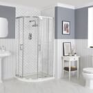 Box Doccia Semicircolare Angolare - Design Tradizionale - Scelta di Misure - Langley