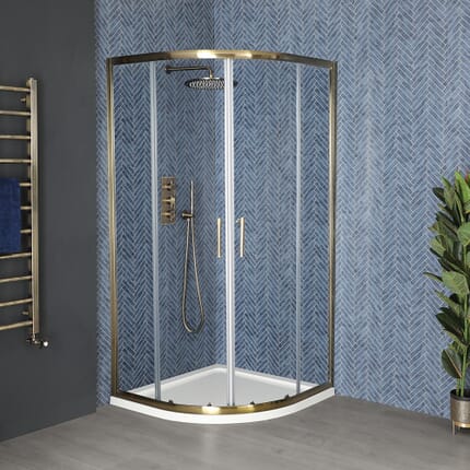 Box Doccia Semicircolare da 900mm - Ottone Antico - Alama