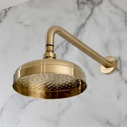 Hudson Reed Elizabeth - Soffione Doccia Retro Rotondo da 205mm con Braccio Doccia - Scelta di Finiture