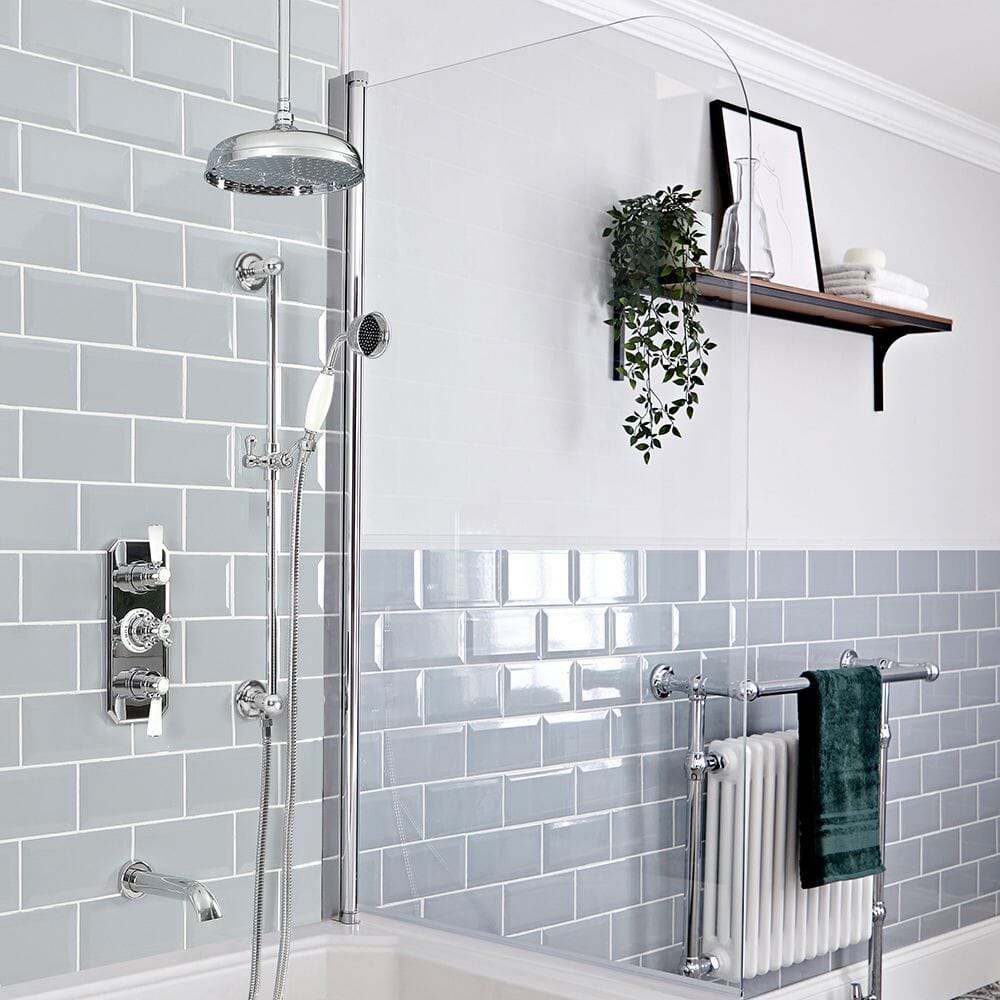 Sistema Termostatico per Doccia e Vasca da Bagno Tradizionale – Cromato e Bianco - Elizabeth