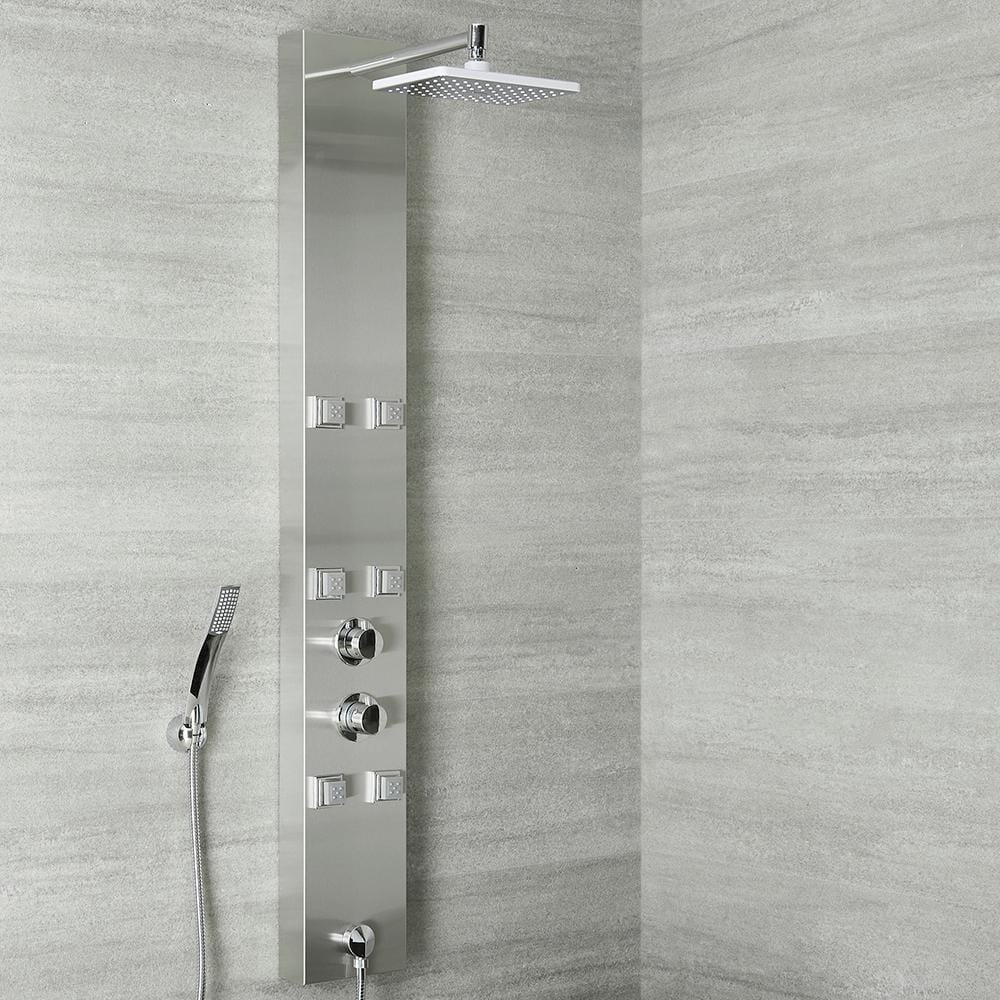 Pannello Doccia Multifunzione in Acciaio Inox Completo con Miscelatore Termostatico - Easton