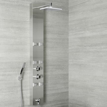 Pannello Doccia Multifunzione in Acciaio Inox Completo con Miscelatore Termostatico - Easton