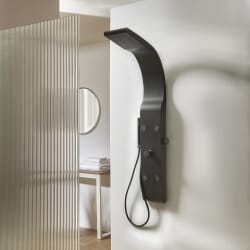 Pannello Doccia Moderno con Soffione, Doccetta e Getti Idromassaggio - Nero - Alston