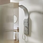 Pannello Doccia Moderno con Soffione, Doccetta e Getti Idromassaggio - Argento Opaco - Alston