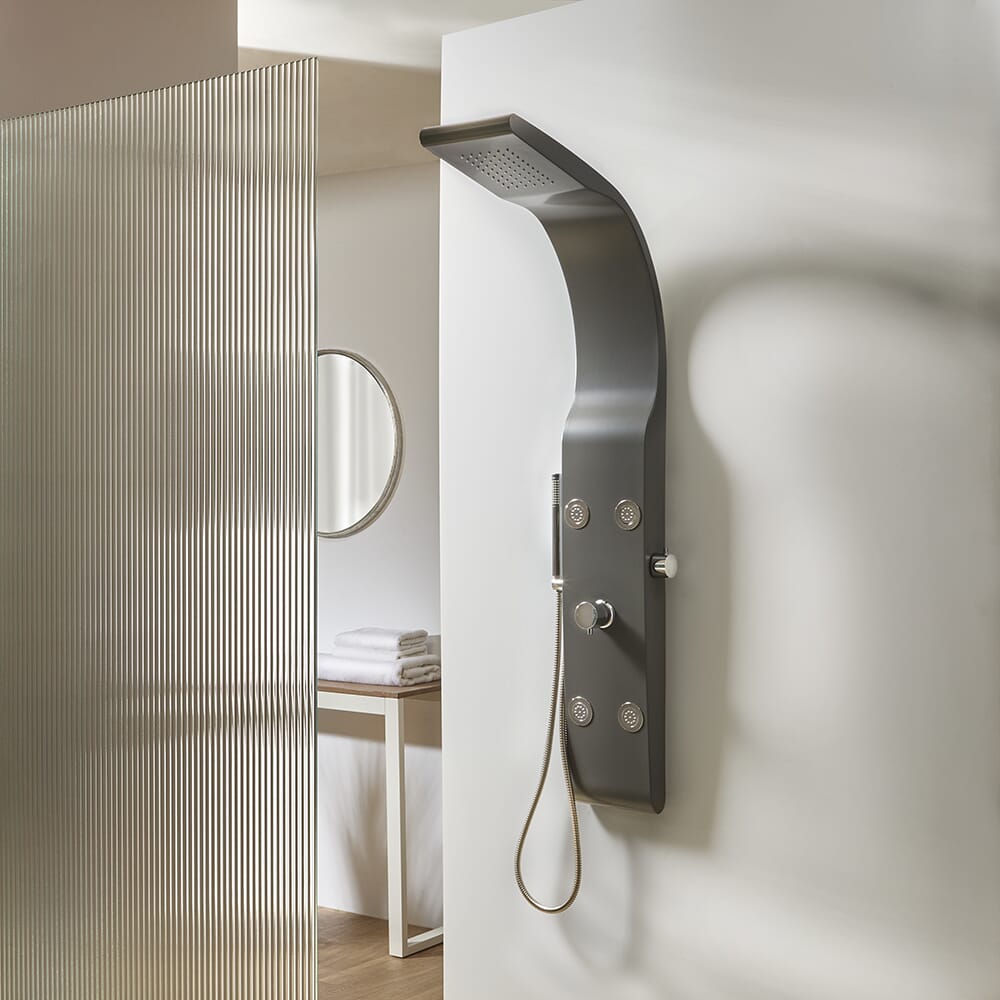 Pannello Doccia Moderno con Soffione, Doccetta e Getti Idromassaggio - Scelta di Finiture - Alston