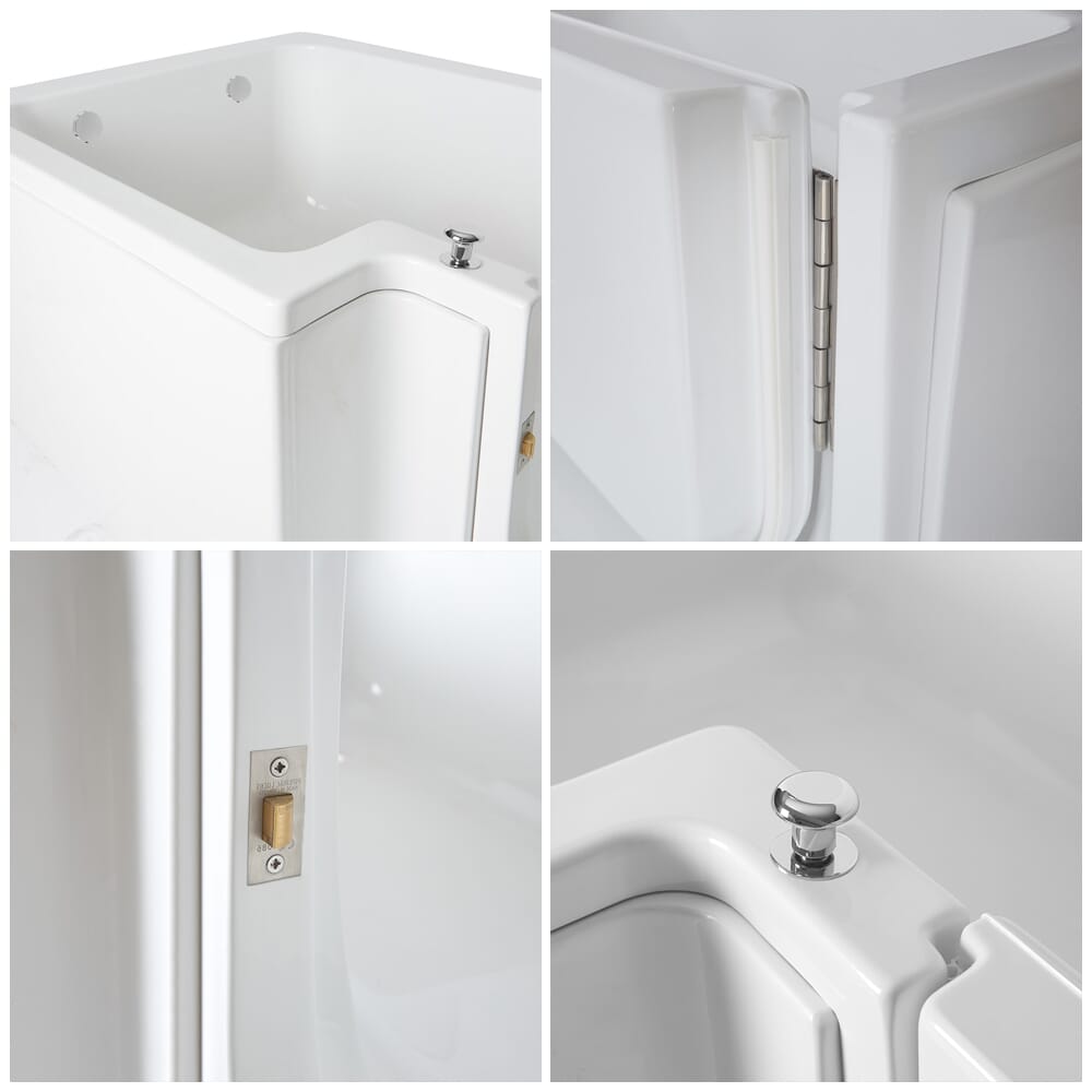 Vasca da Bagno Asimmetrica con Doccia e Accesso Facile – 1700mm x 850mm – Scelta di Pannello e Opzione Entrata Destra/Destra - Merso