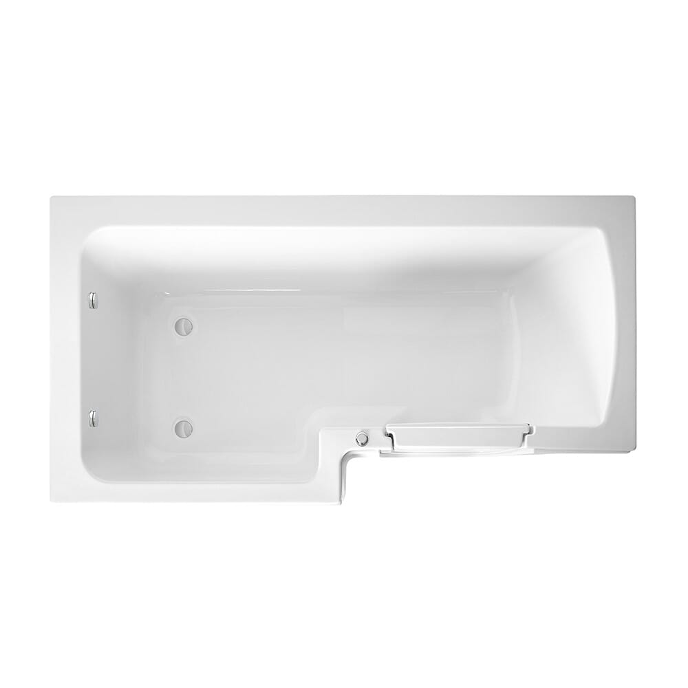 Vasca da Bagno Asimmetrica con Doccia e Accesso Facile – 1700mm x 850mm – Scelta di Pannello e Opzione Entrata Destra/Destra - Merso