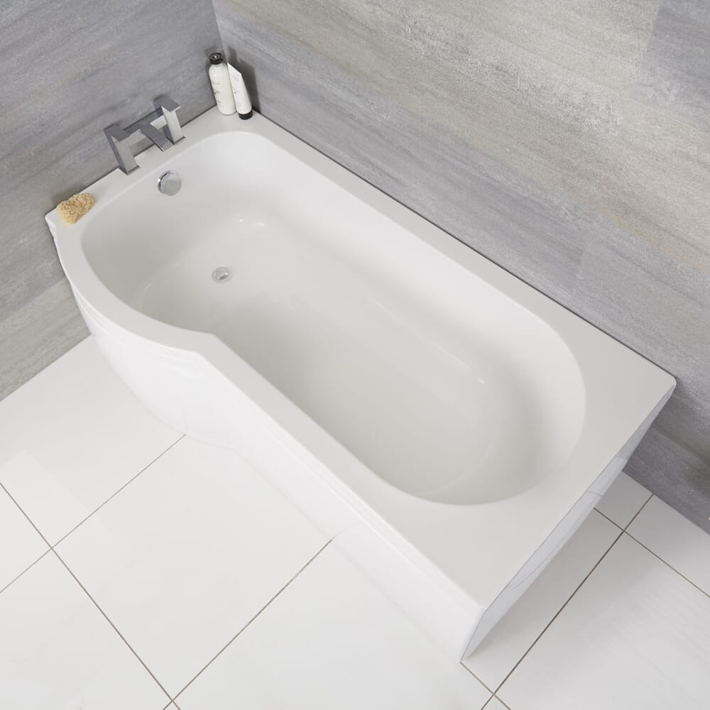 Vasca da Bagno Asimmetrica Angolare con Doccia – - 1675mm x 850mm - Scelta di Design con Parete Vasca, Pannelli e Opzioni con Design da Destra e Sinistra - Belstone