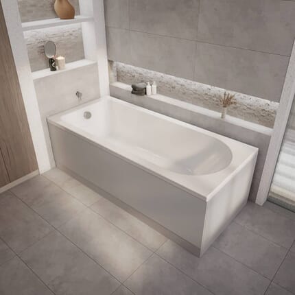 Vasca da Bagno Standard Moderna con Estremità Singola - 1500mm x 700mm - Scelta di Pannelli - Covelly