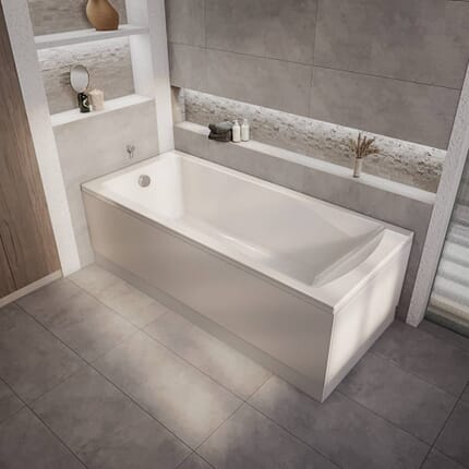 Vasca da Bagno Moderna ad Estremità Singola -  1800mm x 800mm - Scelta di Pannelli - Sandford