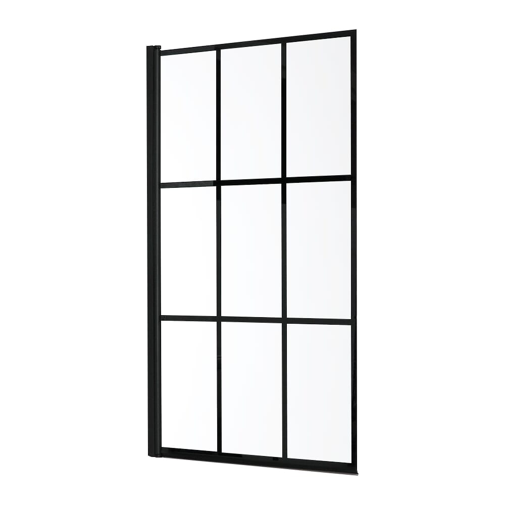 Vasca da Bagno Tradizionale Idromassaggio con Parete Vasca a Griglia Nera - Scelta di Misure e Pannelli - Richmond