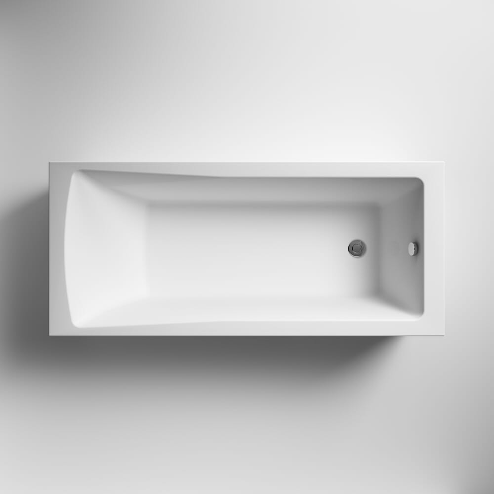 Vasca da Bagno Rettangolare con Parete Scorrevole Nera e Pannello Frontale - Scelta di Dimensioni - Sandford