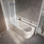 Vasca da Bagno Moderna con Angolo Arrotondato da 1700 mm x 725 mm - Scelta di Parete ed Opzioni Sinistra/Destra - Otterton