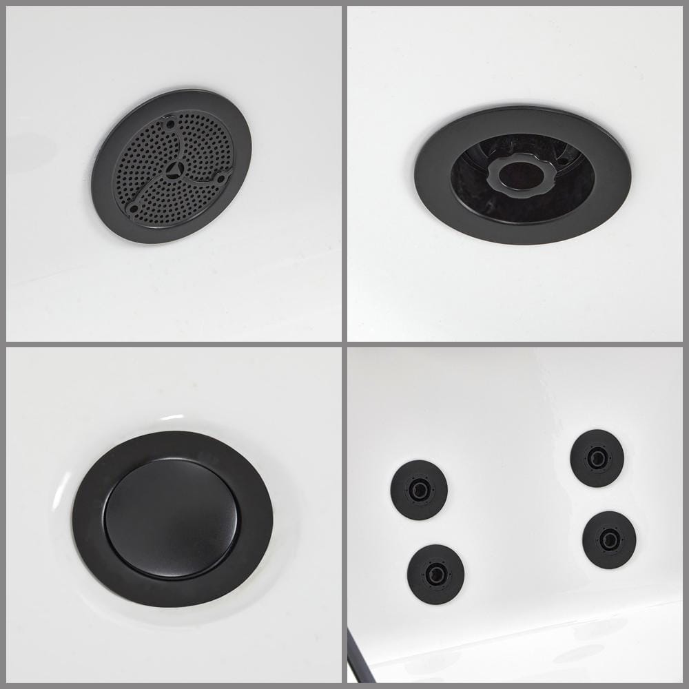 Vasca Idromassaggio a Estremità Singola - 1800 mm x 800 mm - Nera - Breeze
