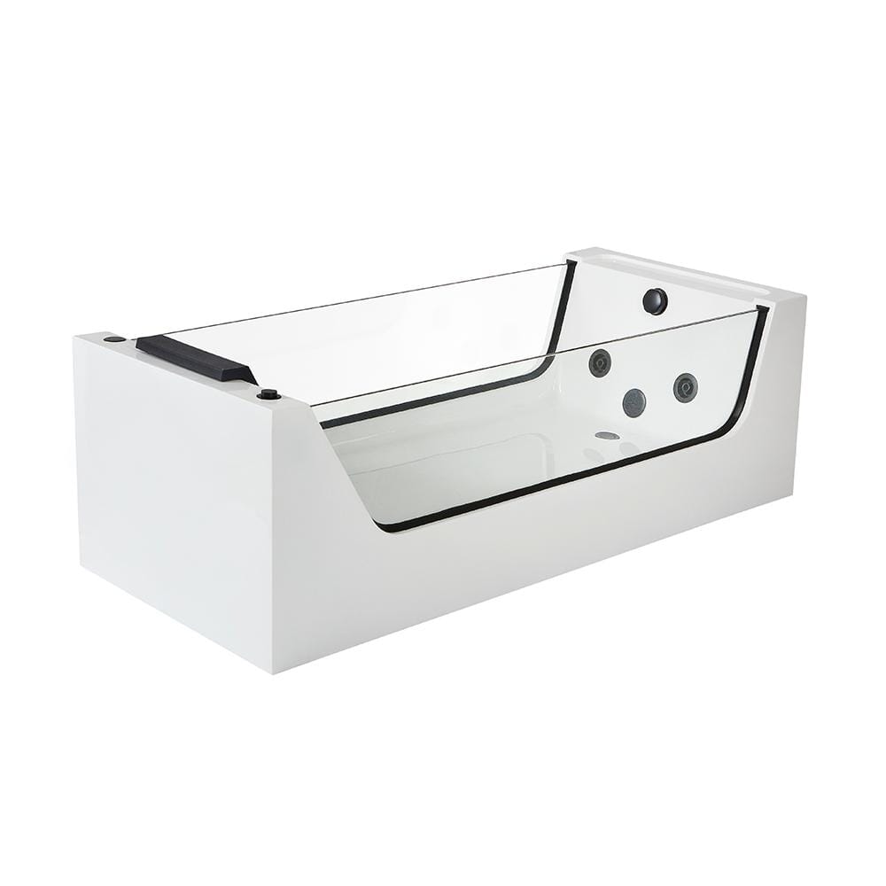 Vasca Idromassaggio a Estremità Singola - 1800 mm x 800 mm - Nera - Breeze