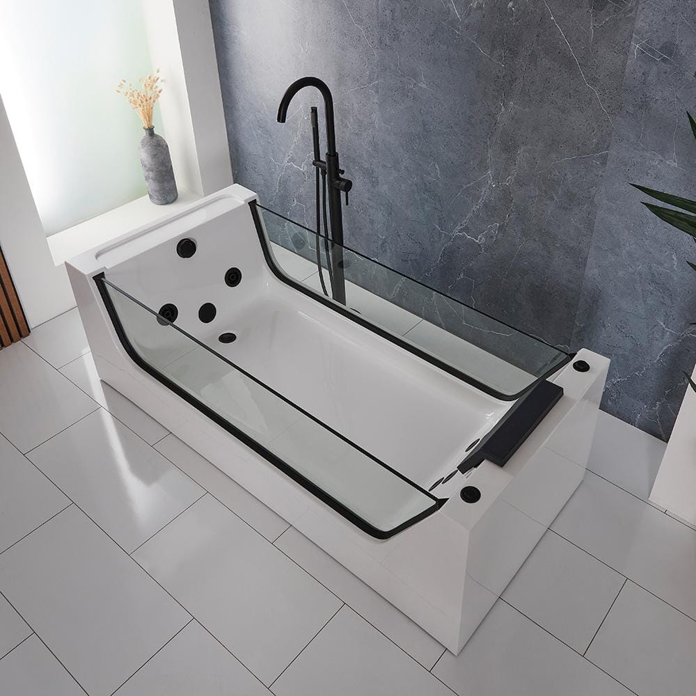 Vasca Idromassaggio a Estremità Singola - 1800 mm x 800 mm - Nera - Breeze