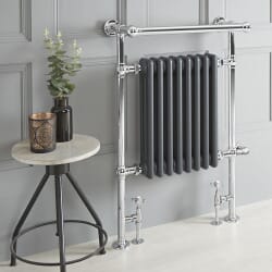 Scaldalviette Misto Tradizionale Antracite – 930mm x 620mm - (Barra Porta Salviette Sporgente) - Scelta di Termostati & Copri Cavo