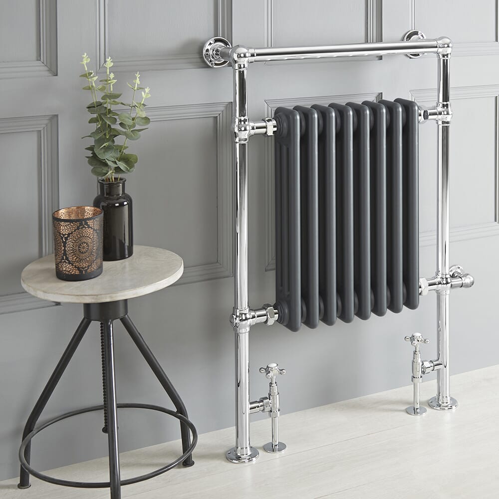Scaldalviette Misto Tradizionale Antracite – 930mm x 620mm - Scelta di Termostati & Copri Cavo
