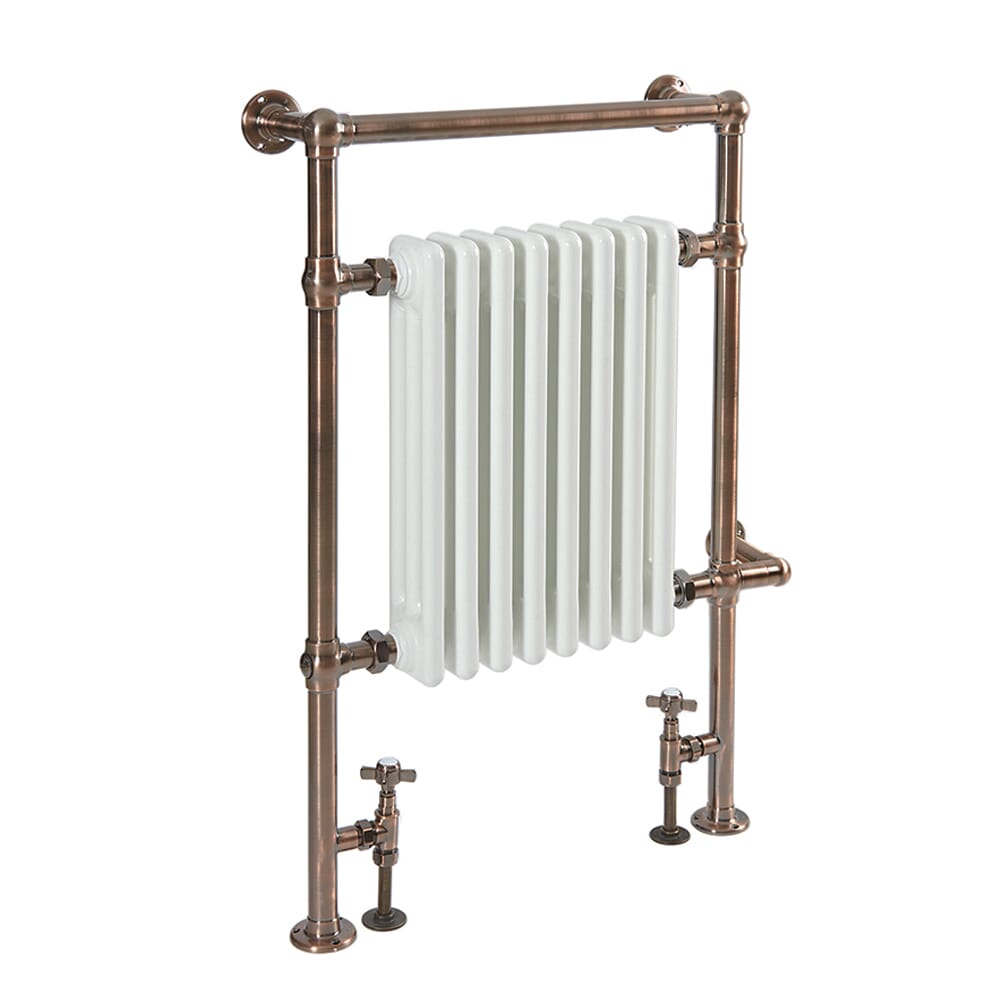 Scaldasalviette Tradizionale Misto in Bronzo Spazzolato – 930mm x 620mm – Scelta di Termostati Wi-Fi e Copri Cavo