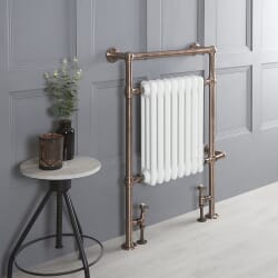 Scaldasalviette Tradizionale Misto in Bronzo Spazzolato – 930mm x 620mm – Scelta di Termostati Wi-Fi e Copri Cavo