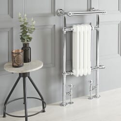 Scaldalviette Misto Tradizionale Bianco – 930mm x 450mm – (Barra Porta Salviette Sporgente) - Scelta di Termostati