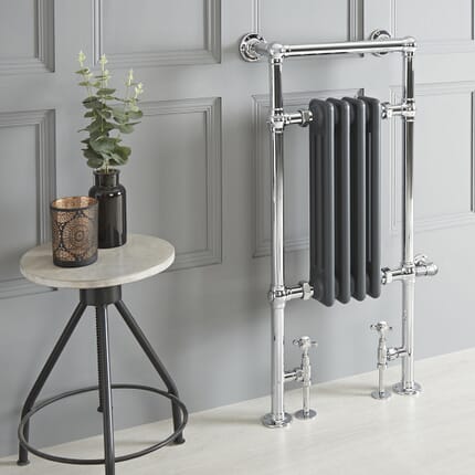 Scaldalviette Misto Tradizionale Antracite – 930mm x 450mm - Scelta di Termostati & Copri Cavo