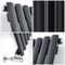 Radiatore di Design Verticale - Nero Lucido - 1780mm x 590mm x 55mm - 1487 Watt - Revive