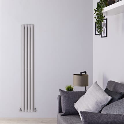 Radiatore di Design Verticale Moderno - Pannello Doppio - Grigio Chiaro - 1780mm x 236mm - Revive