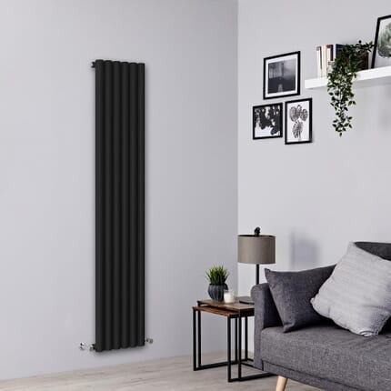 Radiatore di Design Verticale Moderno - Pannello Singolo - Nero - 1780mm x 354mm - Savy