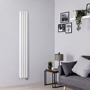 Radiatore di Design Elettrico Verticale Doppio - Bianco - 1780mm x 236mm x 78mm  - 1 Elemento Termostatico  Wi-Fi 1200W  - Revive