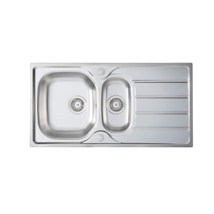 Harlyn Towan - Lavello da Cucina in Acciaio Inossidabile a 1,5 Vasche con Gocciolatoio Reversibile