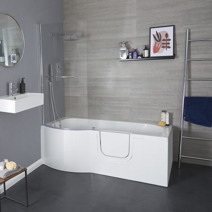 Vasca da Bagno con Parete Vasca e Pannello Vasca - 1675 x 850mm - Entrata da Destra o Sinistra - Merso