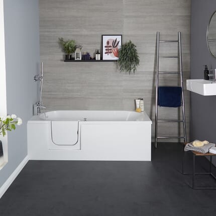 Vasca da Bagno con Accesso Walk-In e Pannelli - 1700 x 700mm - Entrata da Destra o Sinistra - Merso