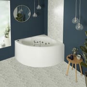 Vasca da Bagno Idromassaggio Angolare Reversibile con Pannello - 1200mm x 1200mm - 6 Getti Idromassaggio - Belstone