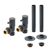 Set Minimalista di Valvole a Squadra e Copri Tubi per Radiatore - Scelta di Finiture
