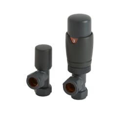 Valvola Termostatica a Squadra con Detentore per Radiatori - Scelta di Finiture