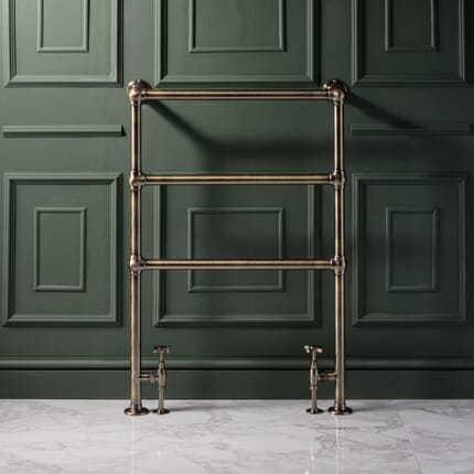 Scaldasalviette Tradizionale - Oro Scuro Spazzolato - 966mm x 673mm - Condesa