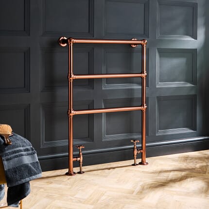 Scaldasalviette Minimal in Rame Satinato - 966mm x 673mm - Condesa