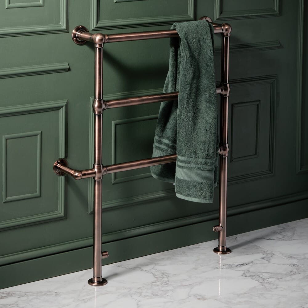 Scaldasalviette Elettrico Tradizionale Minimalista in Bronzo Spazzolato - 966 mm x 673 mm - Condesa