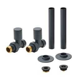 Set Moderno di Valvole Diritte e Copri Tubi per Radiatore - Scelta di Finiture