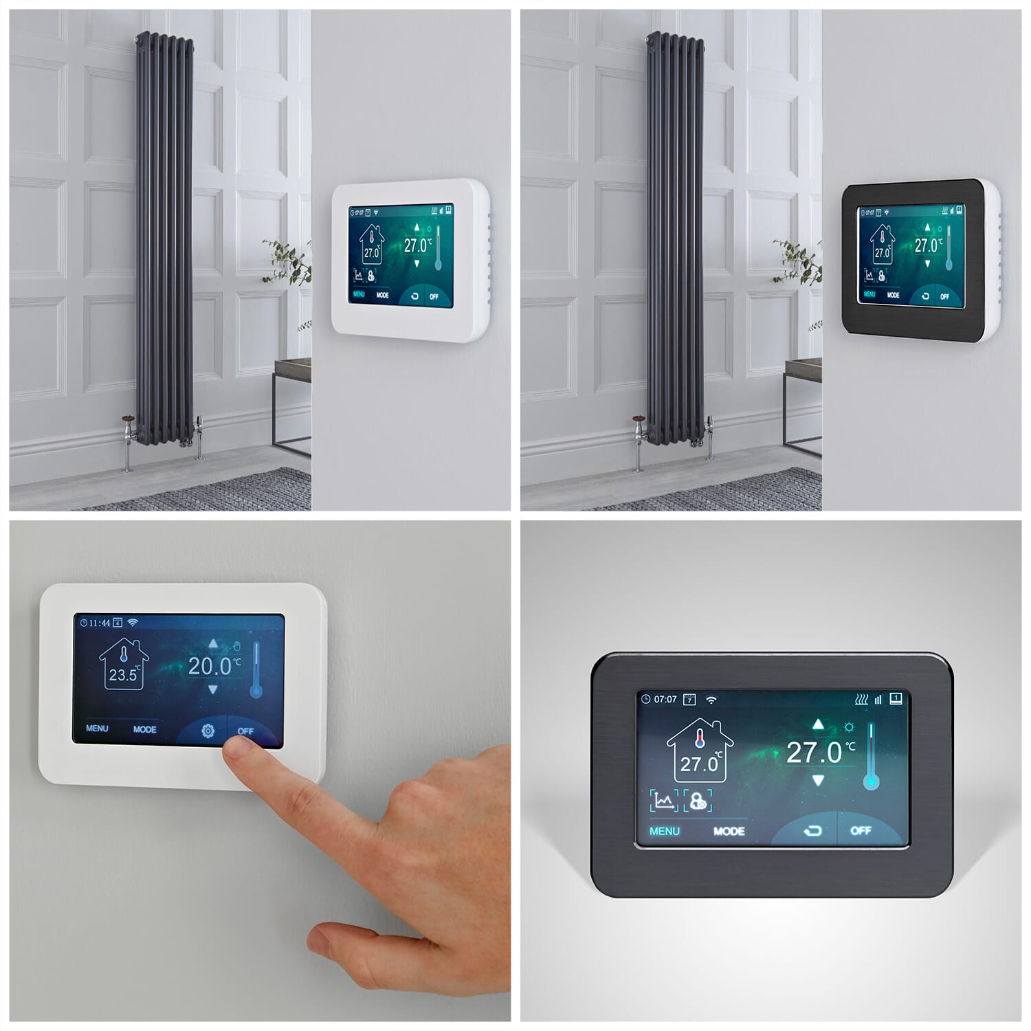 Radiatore Tradizionale Verticale Triplo Misto Regent - Antracite - 1800mm x290mm - Disponibile con Opzione WiFi - Regent