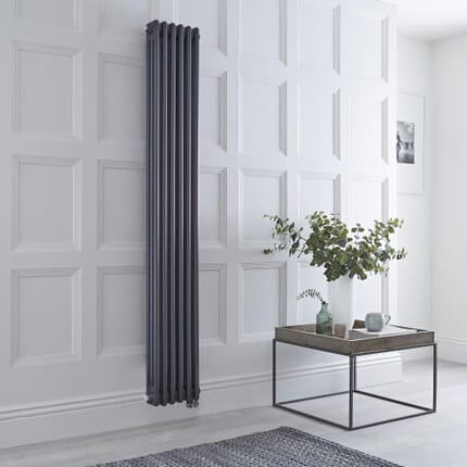 Radiatore di Design Elettrico - Verticale Triplo Tradizionale - Antracite - 1800mm x 290mm - Elemento Elettrico 1200W - Regent