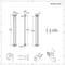 Radiatore a Colonna Verticale Tradizionale - Pannello Doppio - Bianco - 1500mm x 200mm - Regent