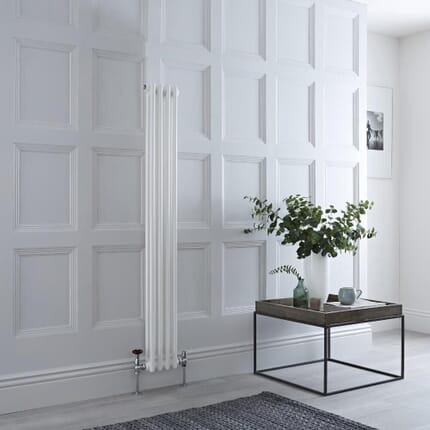 Radiatore a Colonna Verticale Tradizionale - Pannello Doppio - Bianco - 1500mm x 200mm - Regent