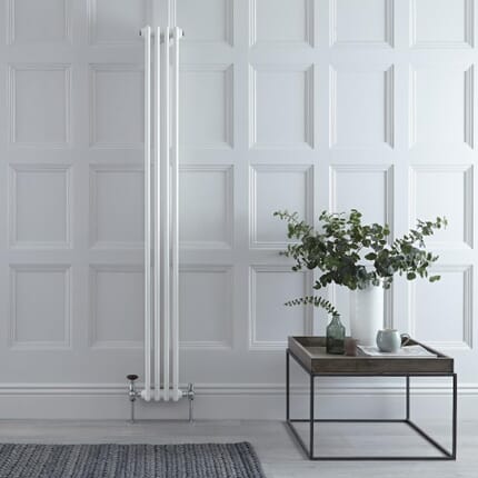 Radiatore a Colonna Verticale Tradizionale - Pannello Doppio - Bianco - 1800mm x 200mm - Regent