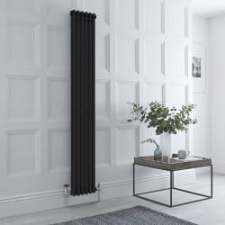 Radiatore Tradizionale Doppio Verticale Nero Windsor 1800mm- Disponibile in Diverse Misure e Piedini