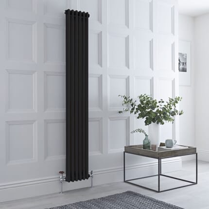Radiatore Tradizionale Doppio Verticale Nero Windsor 1800mm- Disponibile in Diverse Misure e Piedini