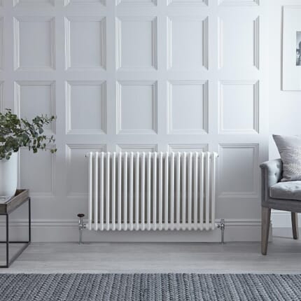 Radiatore a Colonna Orizzontale Tradizionale - Pannello Doppio - Bianco - 600mm x 1010mm - Regent
